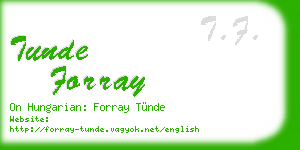 tunde forray business card